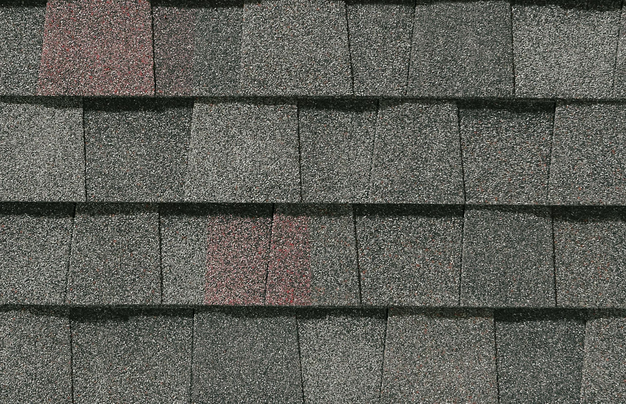 Close-up of Class 4 shingle showing impact-resistant layers